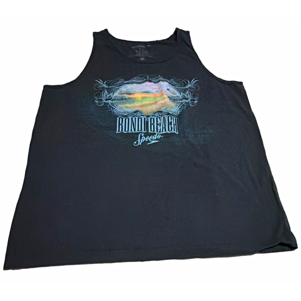 Speedo Bondi Beach Graphic Tank Top Men's Crewneck Sleeveless Cotton Tee M